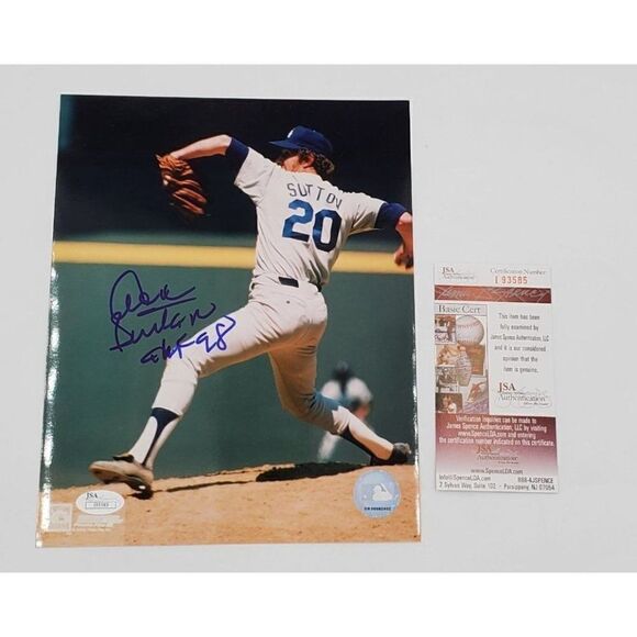Don Sutton Signed Photo HOF 98 8X10 LA Dodgers JSA COA - Picture 1 of 5